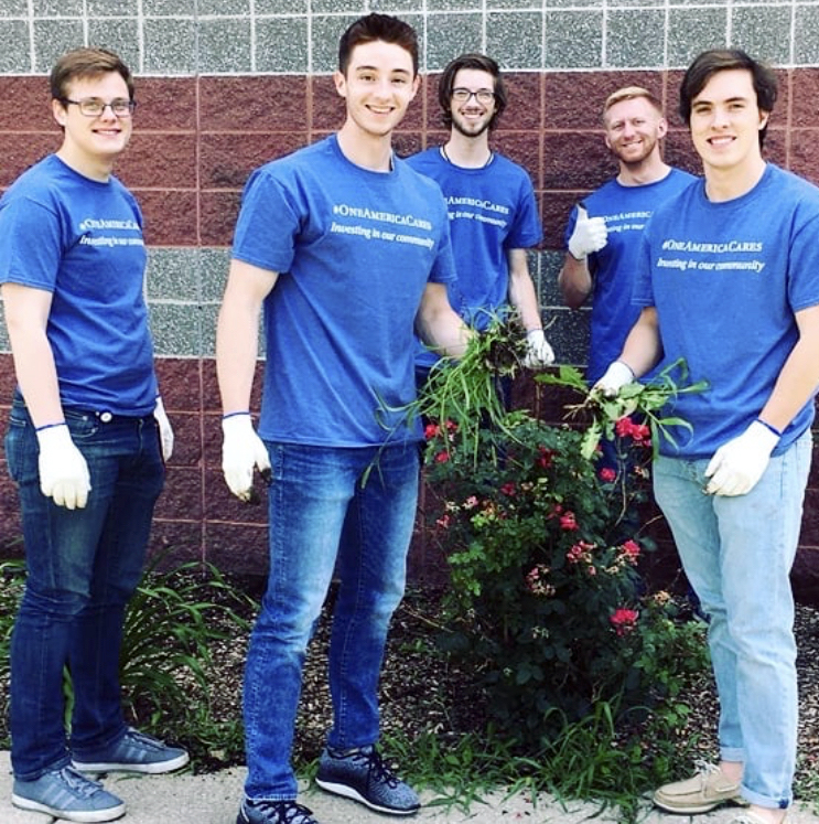 Poplin spent a day volunteering at the Boys and Girls Club.